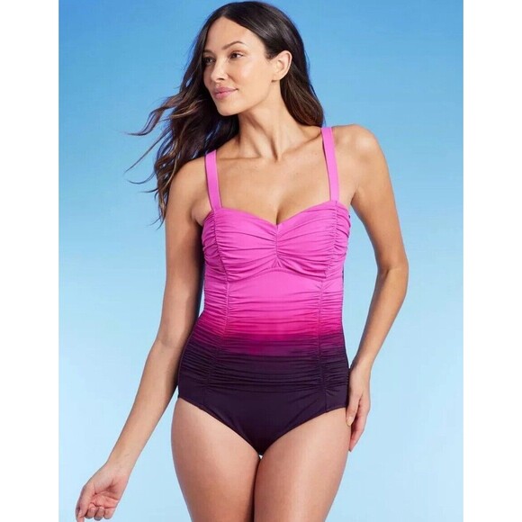 Aqua Green Shape + Style Women's One Piece Swimsuit UPF 50+ Swimwear - Picture 1 of 3